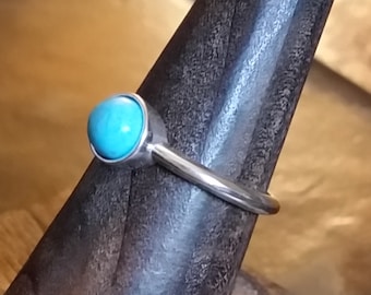 Turquoise Sterling Silver Stackable Ring
