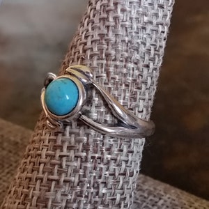 Turquoise Sterling Silver Leaf Ring