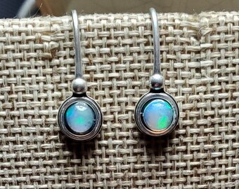 Opal Sterling Silver Earrings