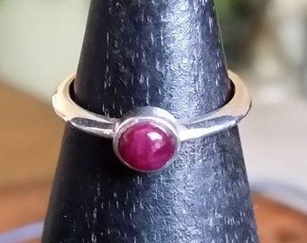 Ruby Sterling Silver Stackable Ring
