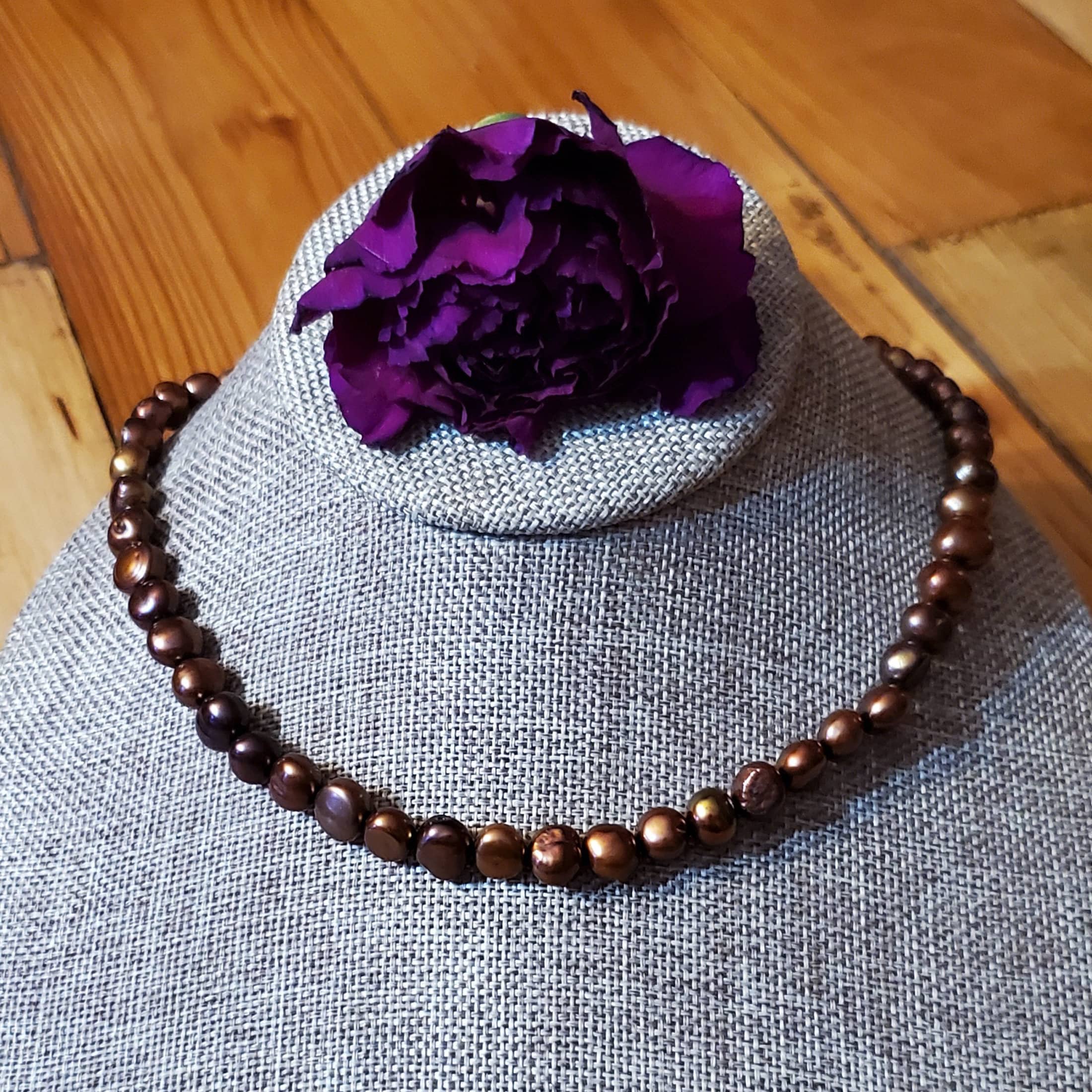 Chocolate Pearl Necklace - Etsy