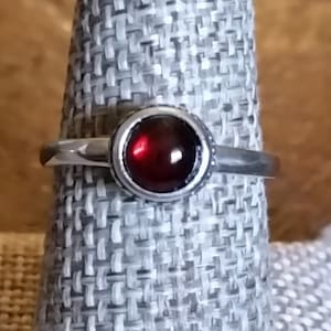 Garnet Sterling Silver Ring