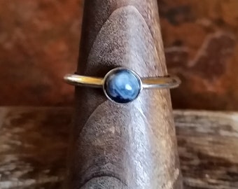 Pietersite Sterling Silver Stackable Ring
