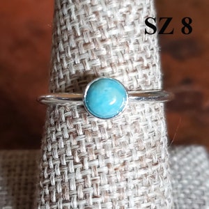 Larimar Sterling Silver Stackable Ring