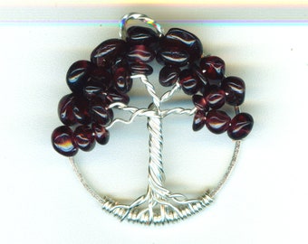 Garnet Tree of Life Pendant