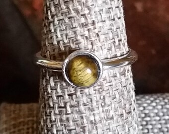 Tigers Eye Sterling Silver Stackable Ring