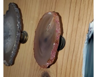 Maniglia per cassetto/armadietto in agata rosa chiaro