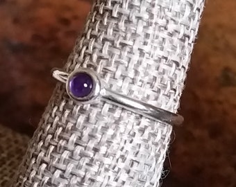 Amethyst Sterling Silver Stackable Ring