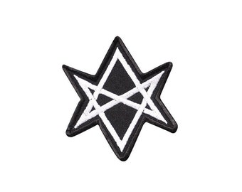 六芒星 CROWLEY セレマ シンボル パッチ 刺繍、オカルト、悪魔、ルシファー、サタン、悪魔、獣の数字、666、悪魔 534534