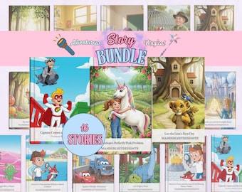 Kids Story Bundle, 16 Magical Adventures, Early Literacy (Digital Download)
