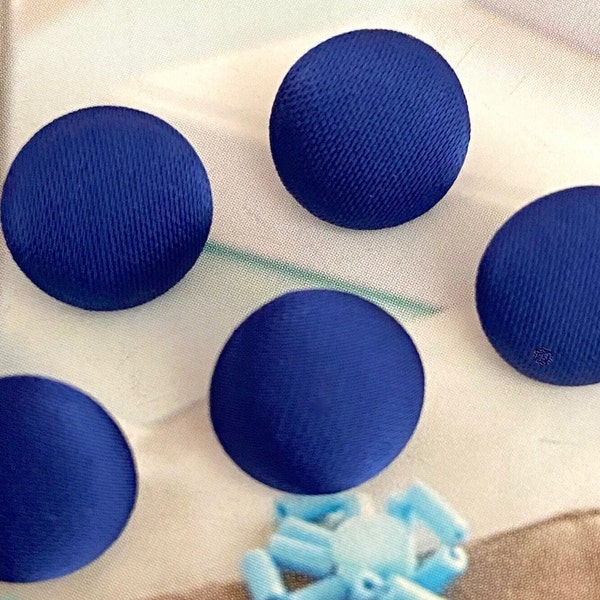 Handmade Royal Blue Bleu Satin Coat Wedding Mariage Robe Gown Manteau Jacket Dress Fabric Buttons Boutons , CHOOSE SIZE 5's