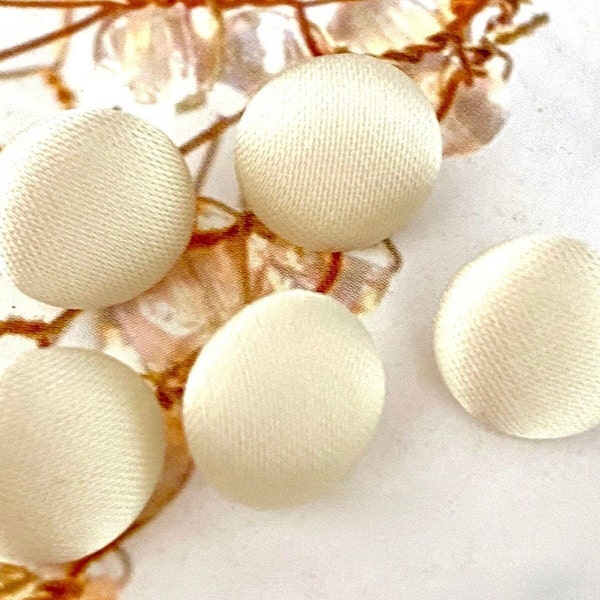 Handmade Cream Creme Milk Ivory Satin Coat Mariage Robe Manteau Wedding Gown Jacket Dress Fabric Buttons Boutons , CHOOSE SIZE 5's