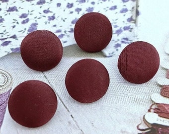 Handmade Dark Maroon Bordeaux Wine Red Vin Rouge Satin Coat Wedding Mariage Robe Gown Jacket Dress Fabric Buttons Boutons, CHOOSE SIZE 5's