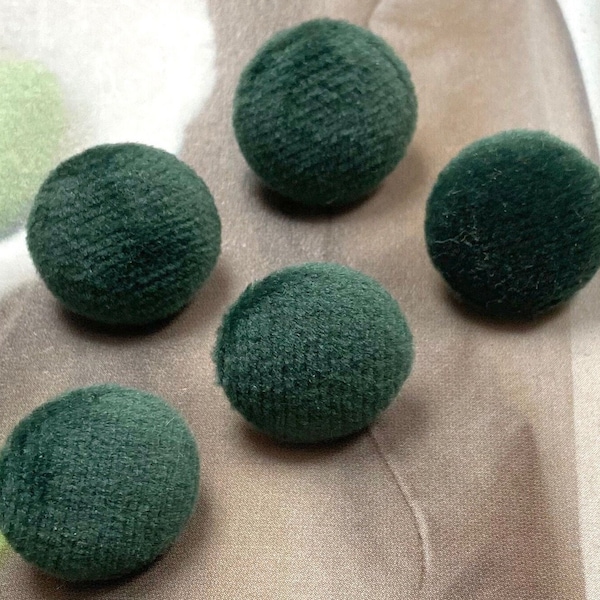 Handmade Christmas Green Vert Sapin Velvet Velours Coat Manteau Wedding Mariage Robe Jacket Dress Fabric Buttons Bouton , CHOOSE SIZE 5's