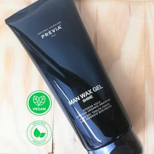 Previa Man Wax Gel Shine, glänzendes Haar-Styling-Gel mit starkem Halt und flexiblem Wachs-Effekt, 200 ml