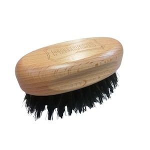 Beard Brush - Men’s Small Palm Hair Brush - Wooden Boar Bristle - Perfect for Grooming Facial Hair & Beard Care