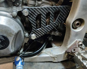Carbon fiber chain drive sprocket cover for Yamaha 250 YZF and WRF from 2001 to 2013