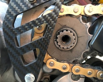 Carbon fiber chain drive sprocket cover for Suzuki RM 125 and 250