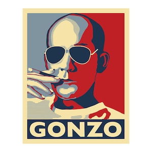 HUNTER S THOMPSON GONZO Art Print - Poster - 11&quot; x 14&quot; by Atelier Bagatelle