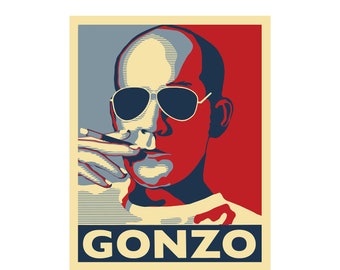 HUNTER S THOMPSON GONZO Art Print - Poster - 11" x 14" by Atelier Bagatelle