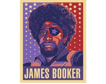 JAMES BOOKER POSTER - Legendary New Orleans Funk Rhythm & Blues Art Print 11" x 14"