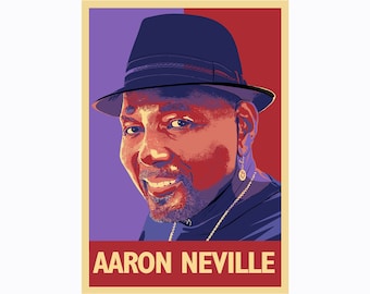 AARON NEVILLE - A Poster : New Orleans Rhythm & Blues Singer and Member of the Neville Brothers -  by Atelier Bagatelle