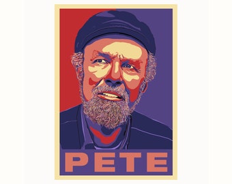 PETE SEEGER -  Folksinger, Activist, American Icon - a poster by Atelier Bagatelle