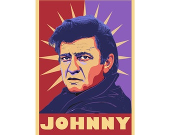 JOHNNY CASH - The Man in Black - One of Country Music's All Time Greats - A Print by Atelier Bagatelle