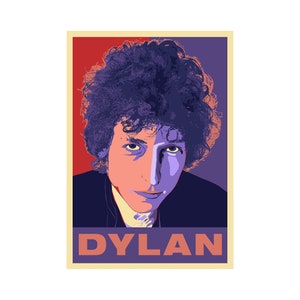BOB DYLAN in de jaren 60: een poster/print van Atelier Bagatelle