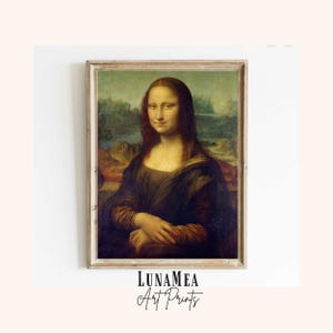 Original Mona Lisa Print | Leonardo da Vinci Printable | Mona Lisa Renaissance Oil Painting | Classic Antique Wall Art | Digital Download