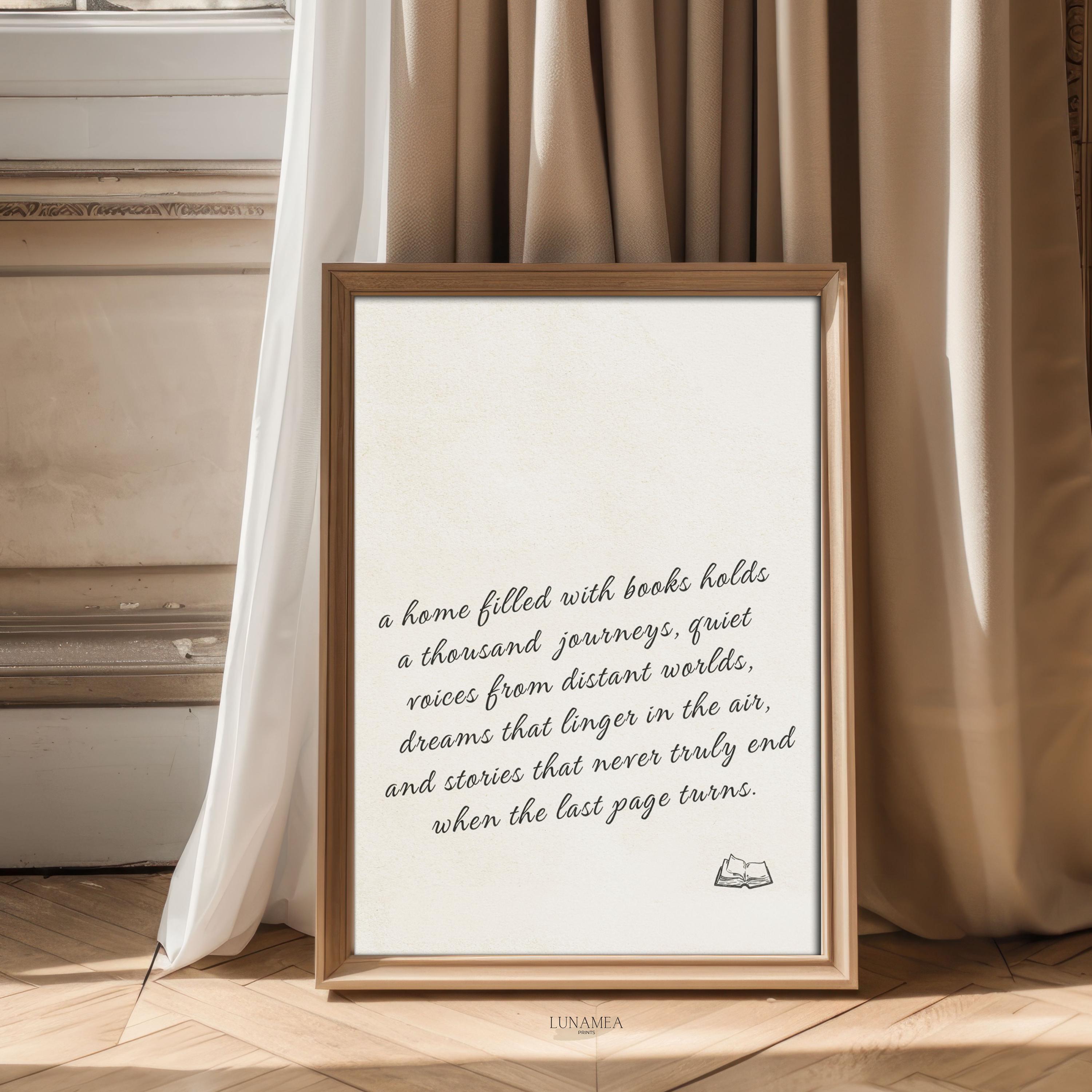 Bookish Wall Art Print. Printable Quote Poster for Bookworm Decor. Book ...