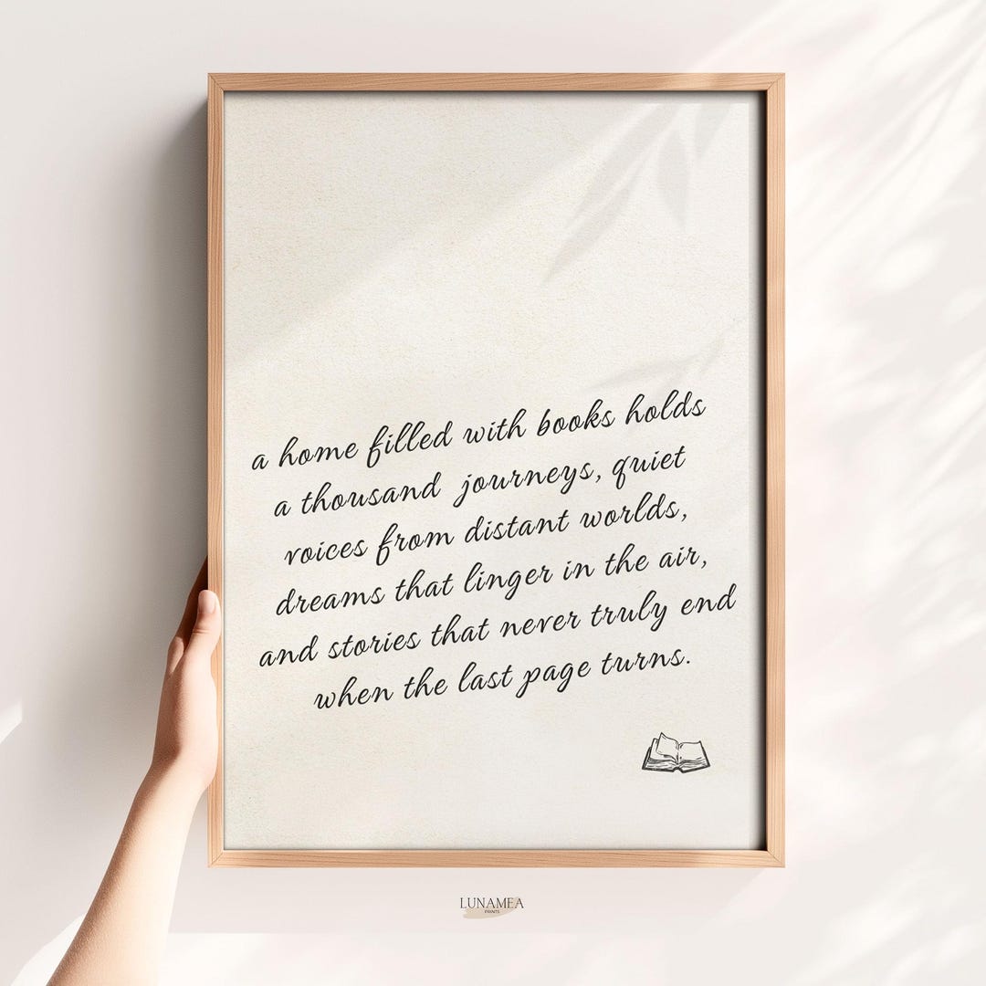 Bookish Wall Art Print. Printable Quote Poster for Bookworm Decor. Book ...