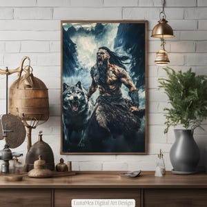 Viking Wall Art | Viking Fan Gift | Valhalla Decor | Fantasy Mythical Warrior Poster | Norse Mythology Art Print |Printable Digital Download