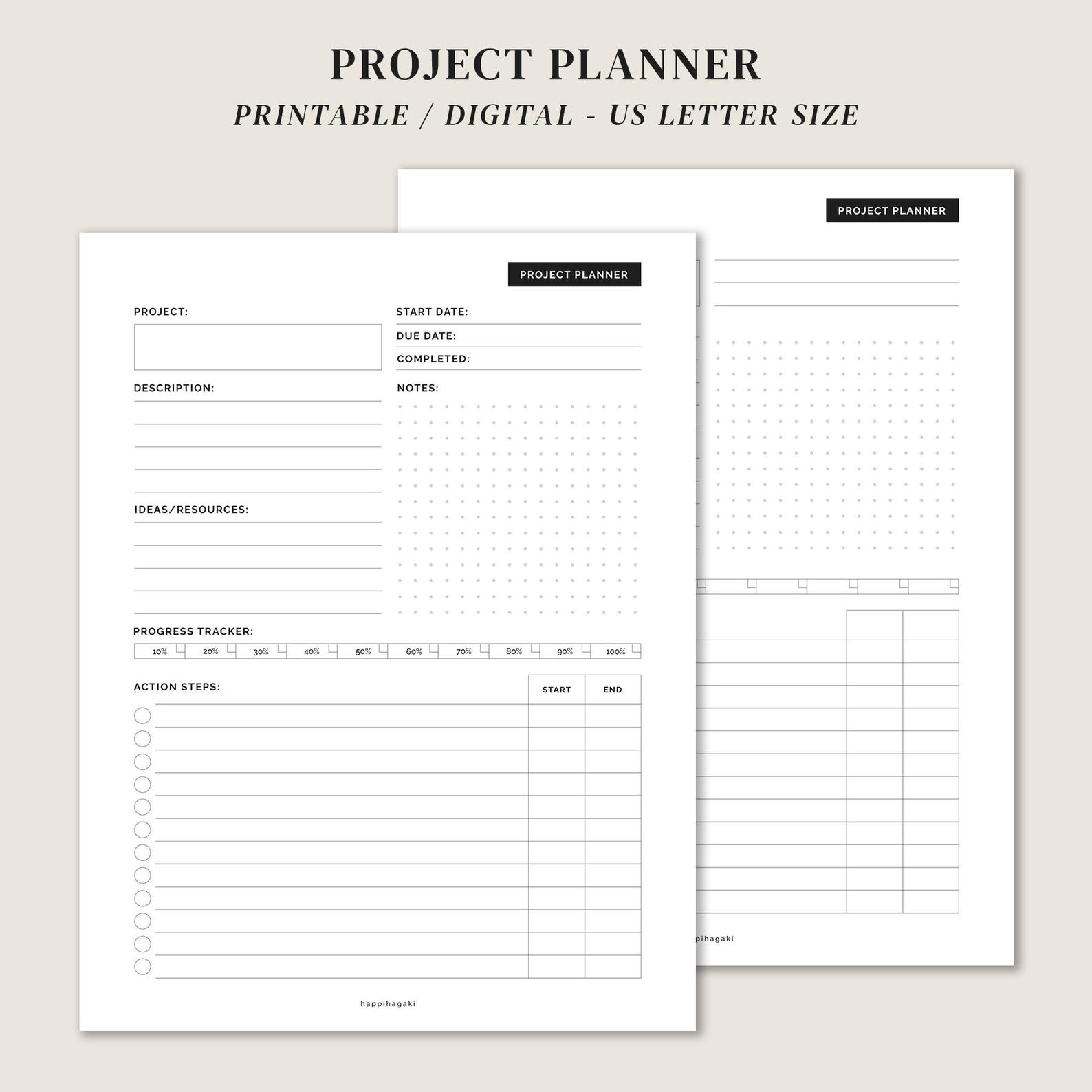 Project Planner | Printable and Digital Planner - Etsy