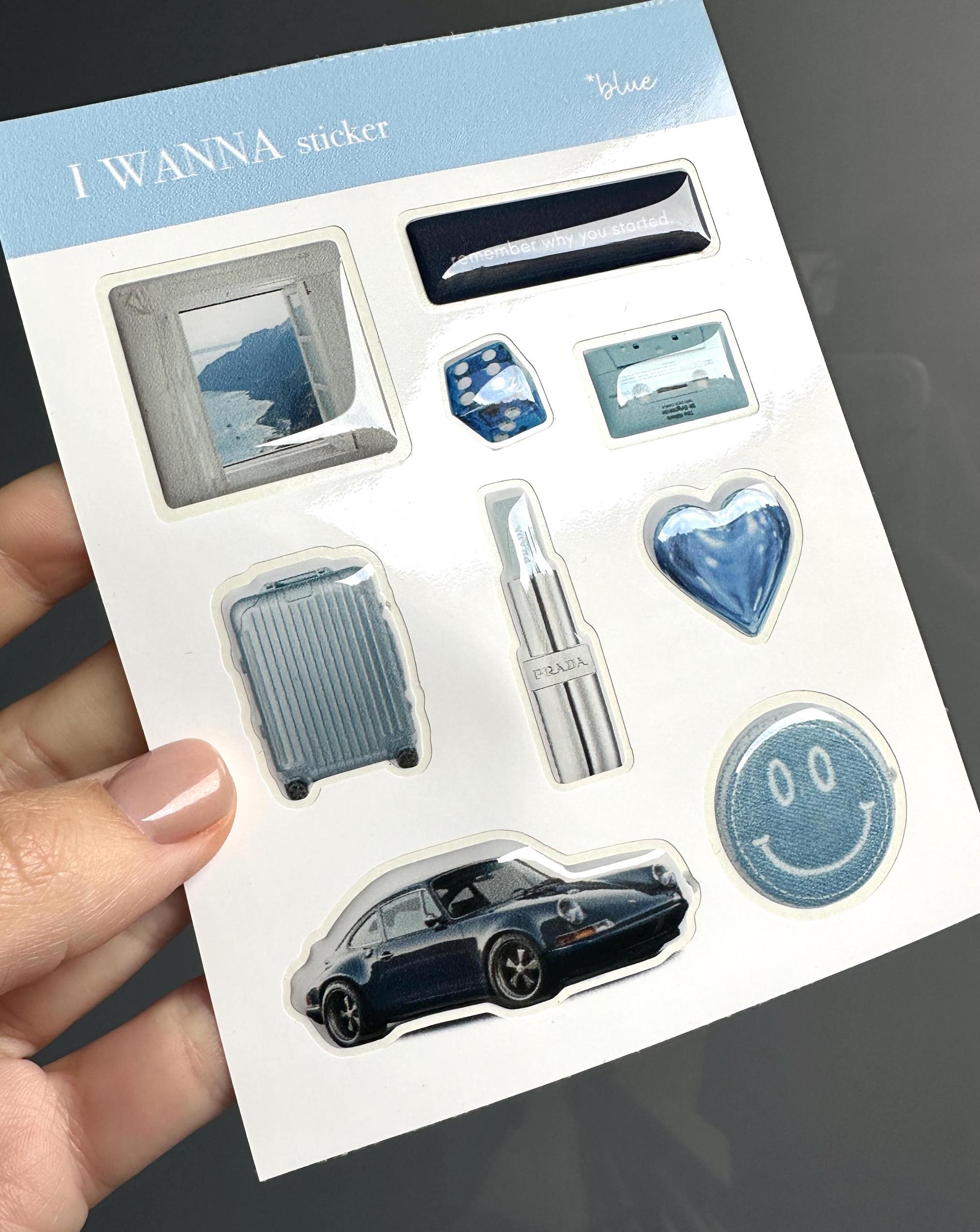 3D Blue Sticker Pack – Water-resistant Vinyl Decals - Etsy