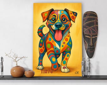 Retrato de mascota personalizado en estilo Pop Art Contemporáneo/Inspirado en Britto: Enmarcado, Póster o Lienzo