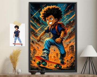 Custom Anime Hero Portrait from Your Photo Shonen Style Movie Poster Personalized Hero Artwork Illustration Gift for Anniversary Birthday