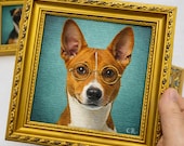 Custom Pet Portrait from Photo Mini Framed Dog Painting Personalized Pet Art Gift Acrylic Pet Portrait Cat Memorial Gift