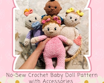 Posey No-Sew Crochet PATTERN, Baby Doll