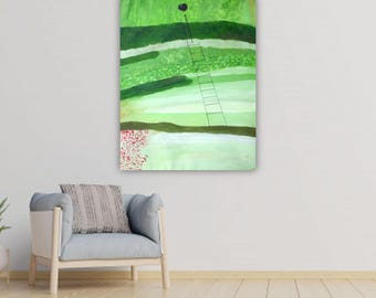 Original Oil Painting | Love Nest, Abstract Conceptual Art |by Frieda Howling | Fine Art Collection | 24x30 inches | Artist: Frieda Howling