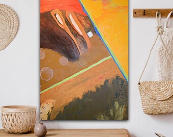 Eyes - Original Oil Painting | Abstract Fine Art Collection | 24x30 inches | Captivating Conceptual Artwork l Artist: Frieda Howling