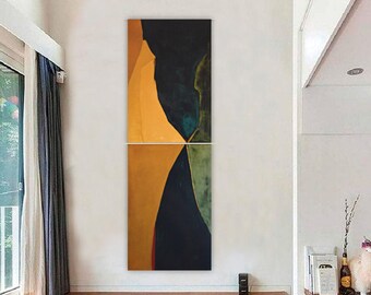 Original Oil Painting | Abstract Art (Corinth Canal) | Fine Art Oil Canvas | 40 × 120 inches, 2 panels | Artist: Frieda Howling
