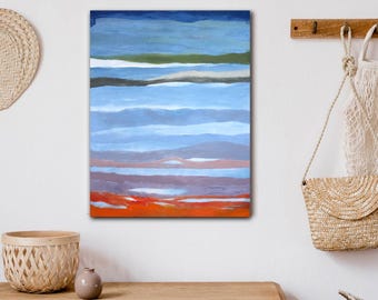Fine Art Waves Landscape Oil Painting in Original Collection, 24 x 30 inches | Fine Art (Waves) l Artist: Frieda Howling