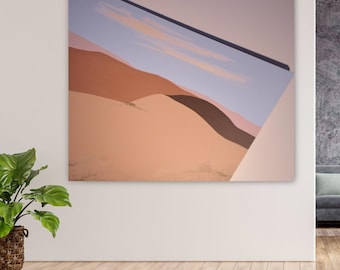 Original Oil Painting, Abstract Landscape Art, Fine Art Oil Painting Collection, 67w x 56h inches | Ethereal Dunes | Artist: Frieda Howling