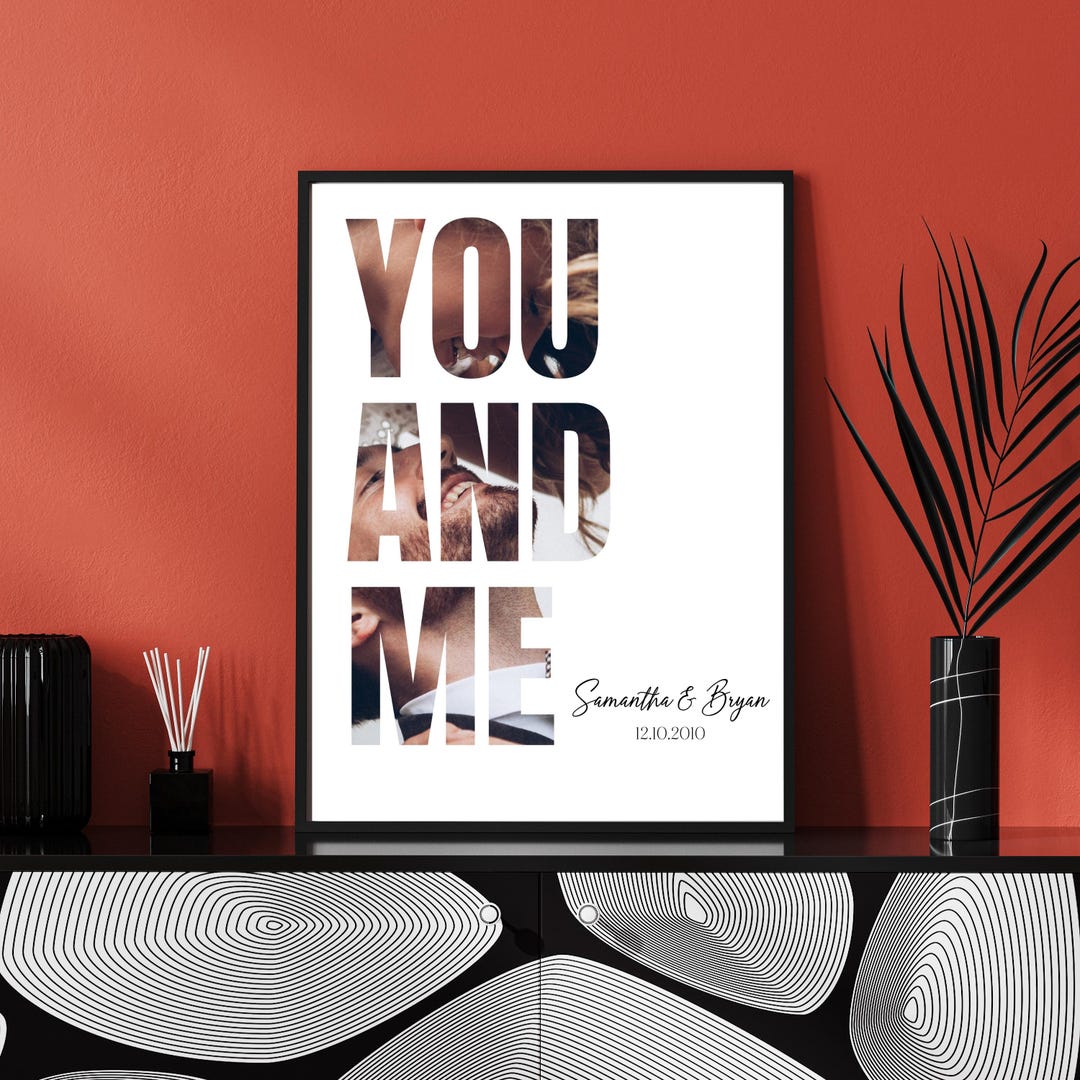 You and Me Photo Print, Personalized Valentine