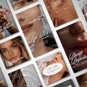 150 Medspa Social Media Templates | Editable Canva Templates for Botox, Fillers, Aesthetic Nurses & Skincare | Instagram Branding Kit Bundle
