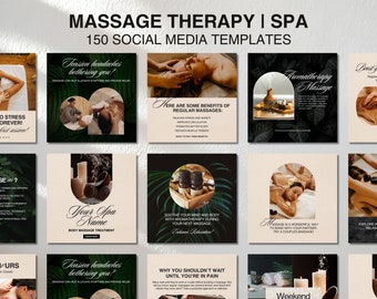 Massage Instagram Templates SPA Social Media Posts for Massage Therapists Instagram Templates Spa Marketing Temlates Canva Massage Spa