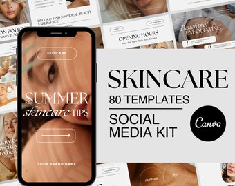 Skincare Instagram Post Templates | Canva Reel Templates for Med Spa | Esthetician Social Media Kit | Instagram Template Aesthetics Medspa