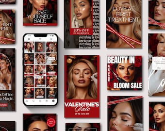 Valentinstag Medspa Instagram Vorlagen Med Spa Posts Canva Vorlagen für Botox Fillers fallen an