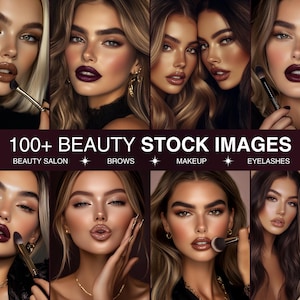 Luxury Beauty Stock Photos MakeUp Artist Brow Lash Images Beauty Salon Branding Makeup  Bundle Canva Templates Beauty Business Stock Images